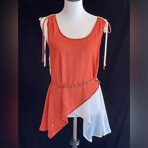 2 tone silky top, size M by 5th culture